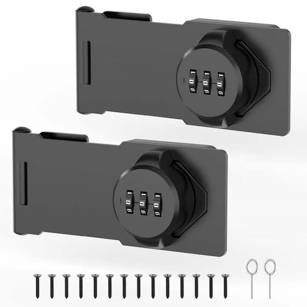 2 Pcs Mechanical Password Rotary Hasp Locks, Cabinet Locks with Combination for Small Barn Doors, Cabinets, Gate