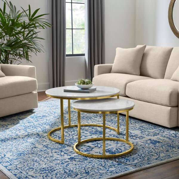 Home Decorators Collection Cheval 2, Gold Living Room Table Set
