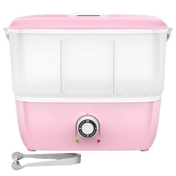 Electric Hot Towel Warmer in Pink, Quickly Heats in 5 Mins, Portable Steamer for Facials, Spa, Fits 16 Mini Towels