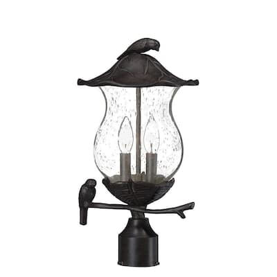 Avian 2-Light Black Coral Outdoor Post Light Fixture Avian 2-Light Black Coral Outdoor Post Light Fixture