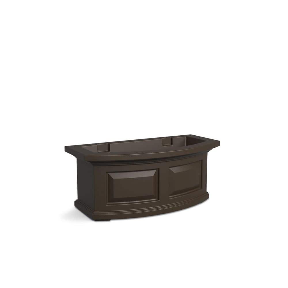 Espresso Polyethylene Self-Watering Outdoor Window Box Planter