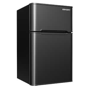 20 in. 3.2 cu. ft. Mini Refrigerator in Black with Compact Freezer, 7 Temperature Control, Low Noise, 3D Cooling