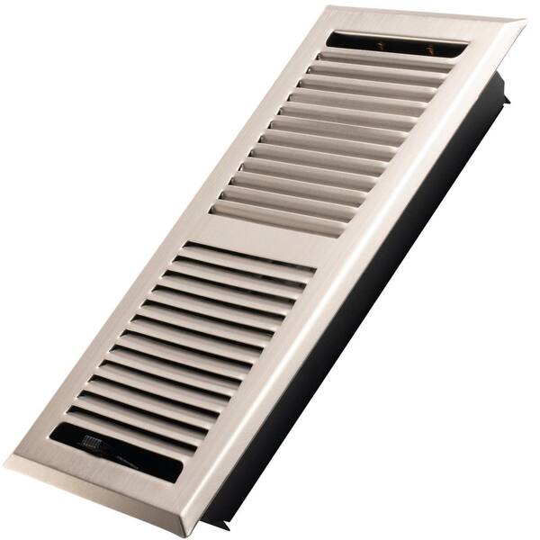 HOME INTUITION Contemporary 4x12 Inch Decorative Floor Register Vent with  Mesh Cover Trap, Satin Nickel CTFV412SN - The Home Depot