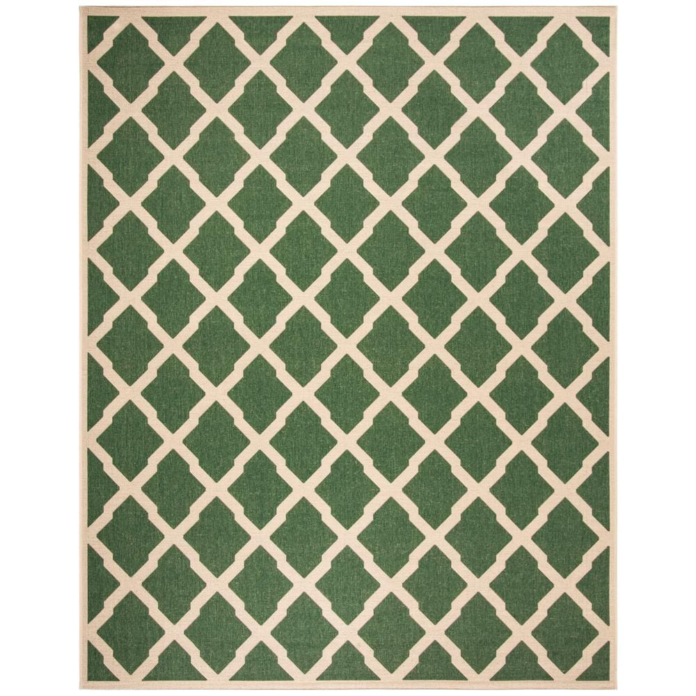 SAFAVIEH Beach House Green/Creme 8 ft. x 10 ft. Trellis Geometric