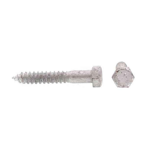 A307 Grade A Hot Dip Galvanized Steel 5/8 in. x 4 in. External Hex Lag  Screws (10-Pack)