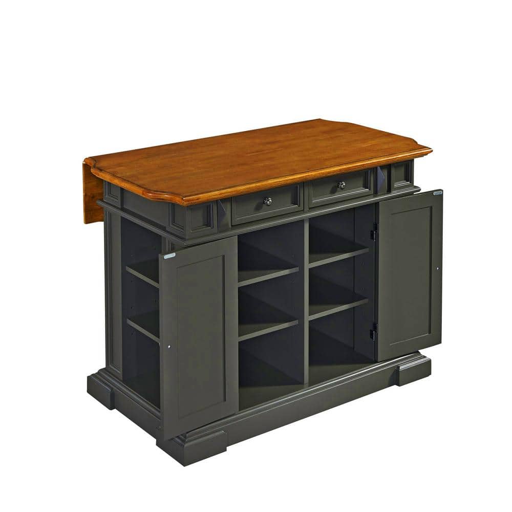 Americana Deep Grey Kitchen Island with Adjustable Shelves