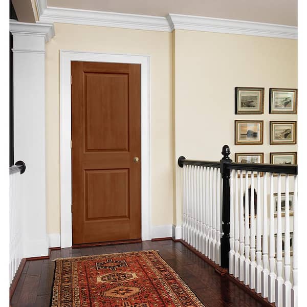 24 in. x 80 in. Carrara 2 Panel No Bore Solid Core Hazelnut Stain Molded Composite Interior Door Slab