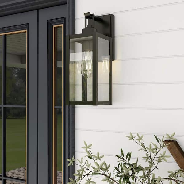 1-Light Black Outdoor Wall Sconces Fixture 60-Watt Max