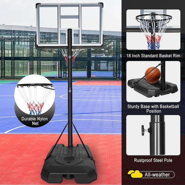 T-Goals Portable Basketball Hoop Height Adjustable basketball hoop stand 6.6 ft. - 10 ft Exclusive for Basketball Events
