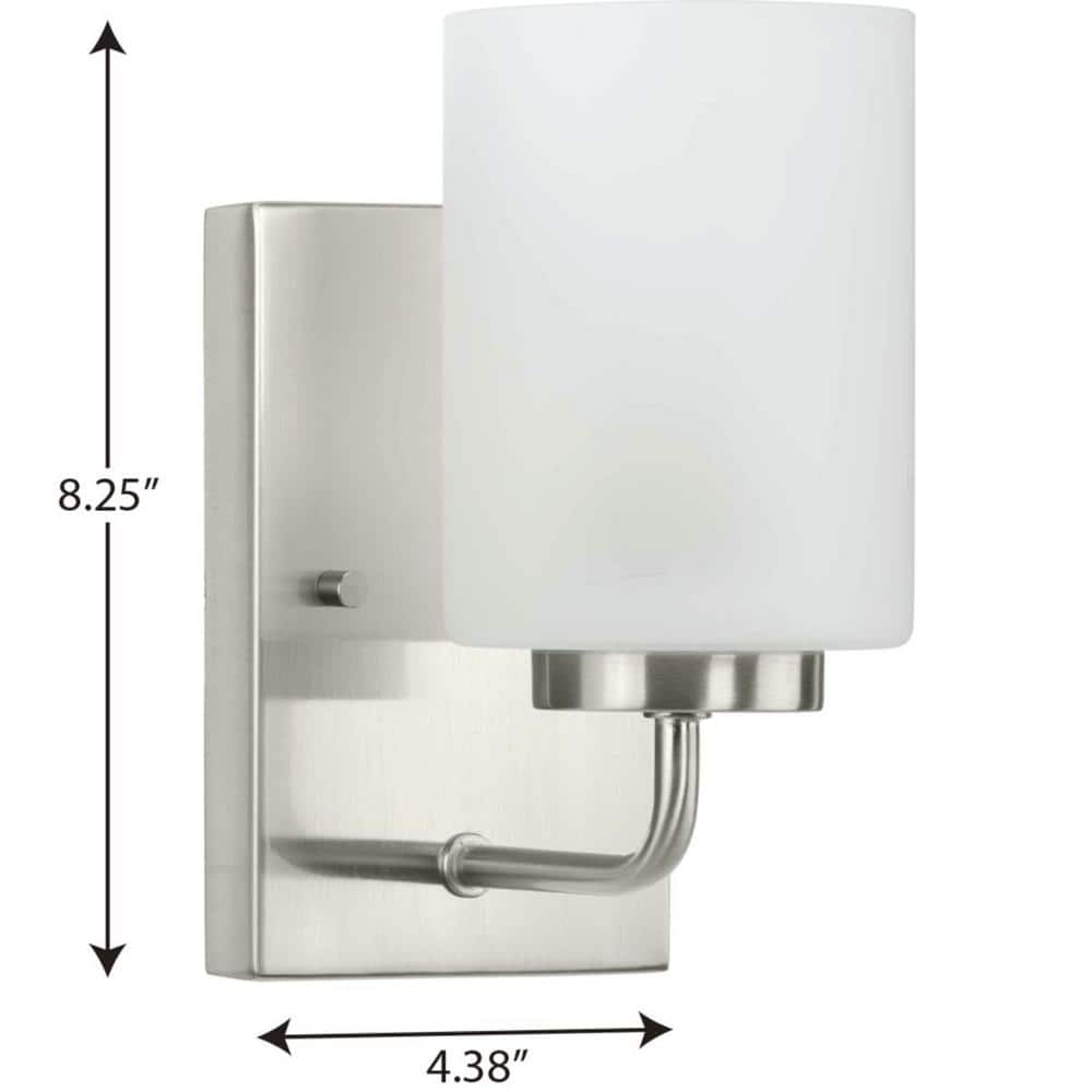 Merry Brushed Nickel Etched Glass Bath Vanity Light