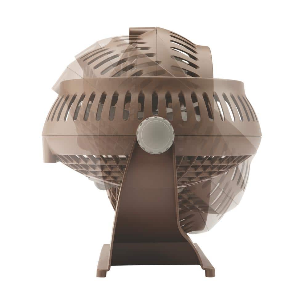 Compact Aerodynamic 10" Oscillating Desk/Floor Fan in Brown
