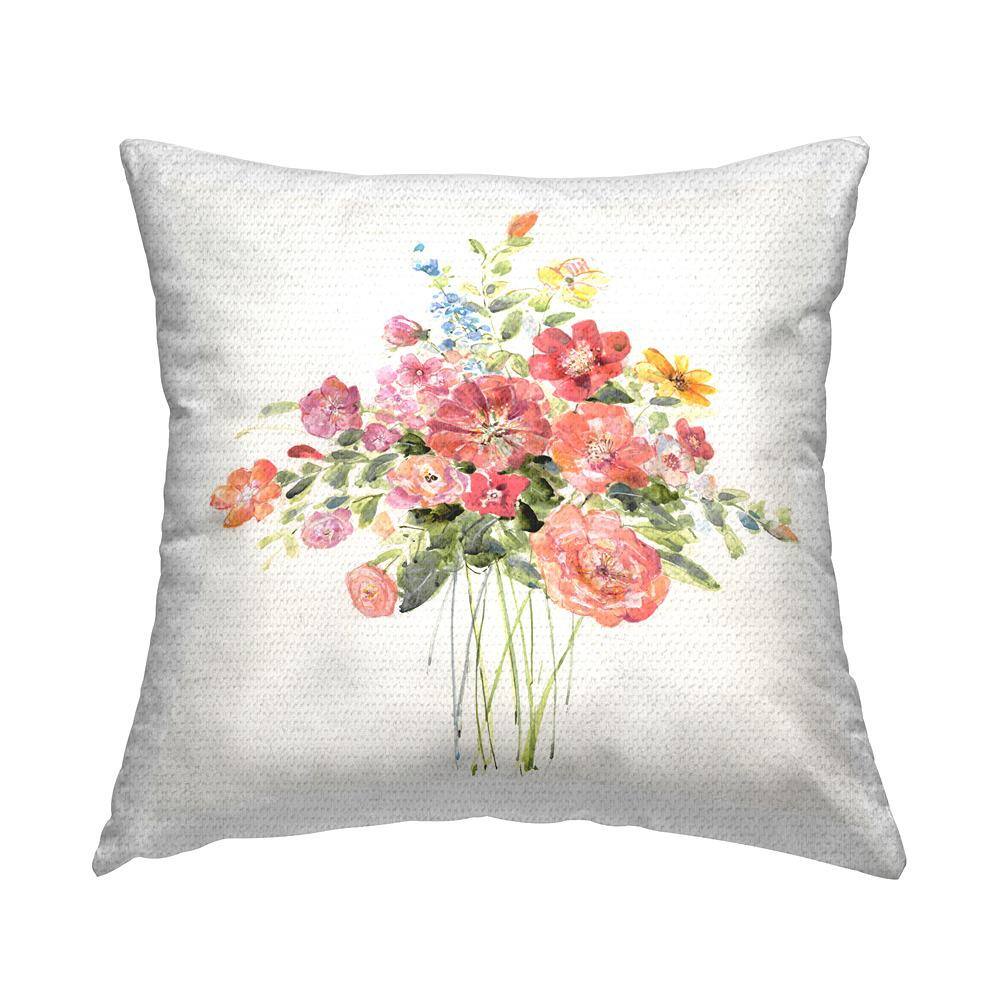 Mixed Cottage Blooms Off-White Square Outdoor Throw Pillow price history on PriceWatchPro