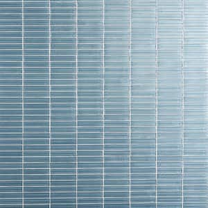 Tara Steel Blue 11.61 in. x 11.73 in. Stacked Glass Mosaic Tile (0.95 Sq. Ft. / Sheet)