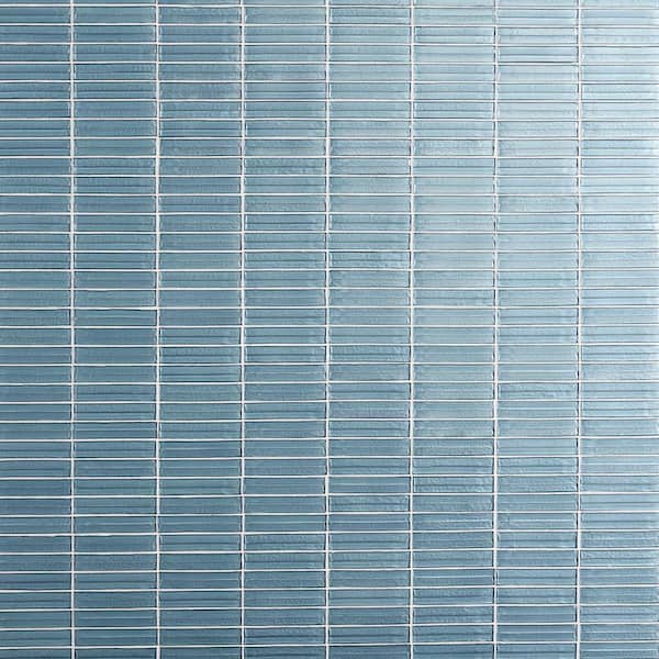 Ivy Hill Tile Tara Steel Blue 11.61 in. x 11.73 in. Stacked Glass Mosaic Tile (0.95 Sq. Ft. / Sheet)
