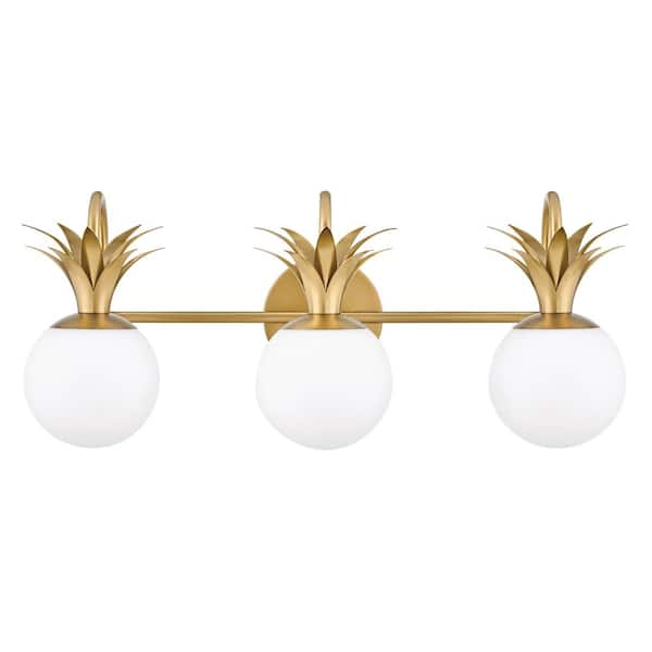 Palma 24.0 in. 3 Light Heritage Brass Vanity Light