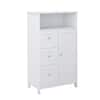 Nestfair 23.62 in. W x 11.8 in. D x 39.57 in. H White Bathroom Standing  storage Linen Cabinet with 3 Drawers and 1 Door L35523W282 - The Home Depot