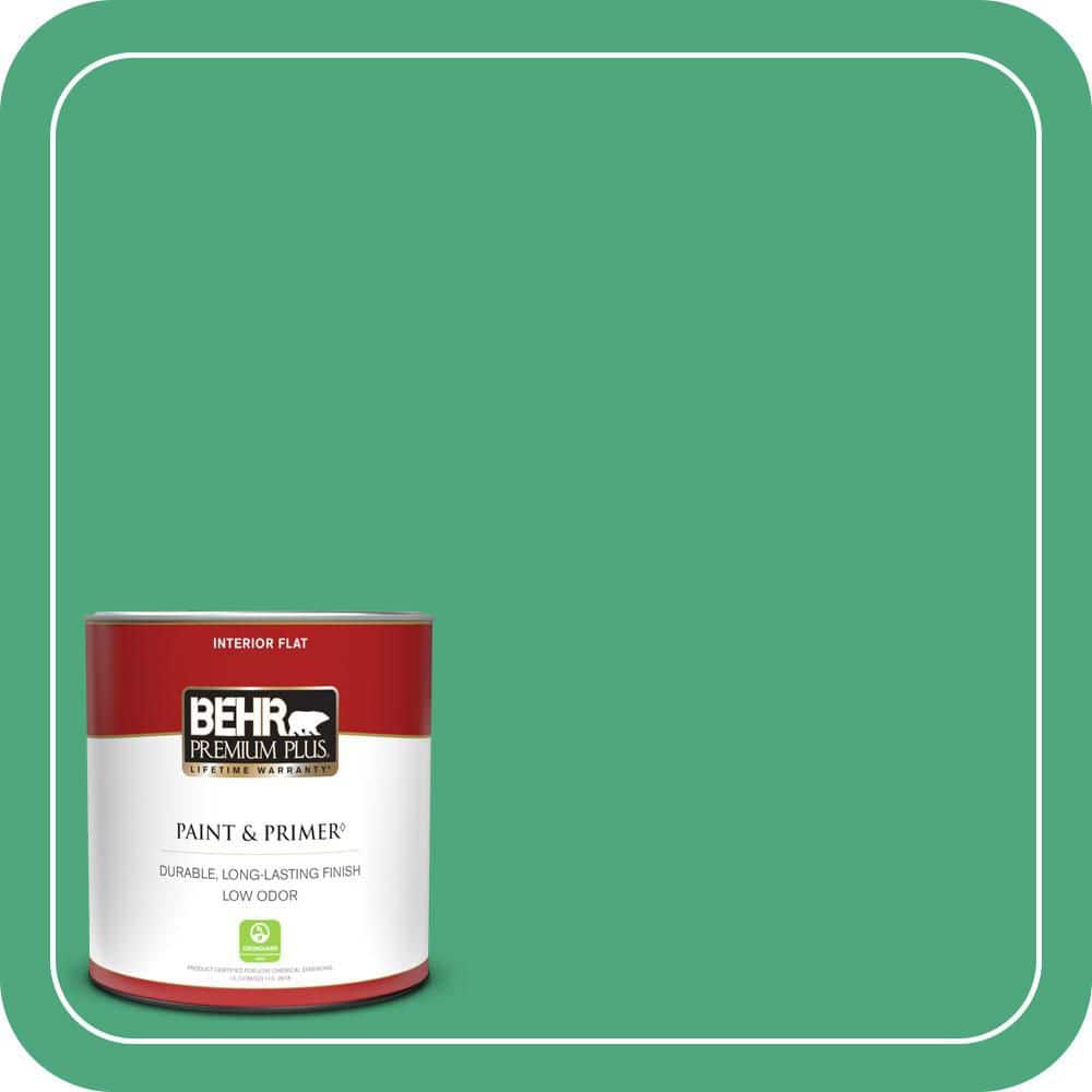 1 qt. #P420-5 Shamrock Green Flat Low Odor Interior Paint & Primer price history on PriceWatchPro