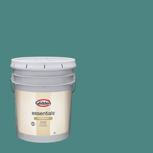 Glidden Essentials 5 gal. PPG1142-6 Jericho Jade Satin Exterior Paint