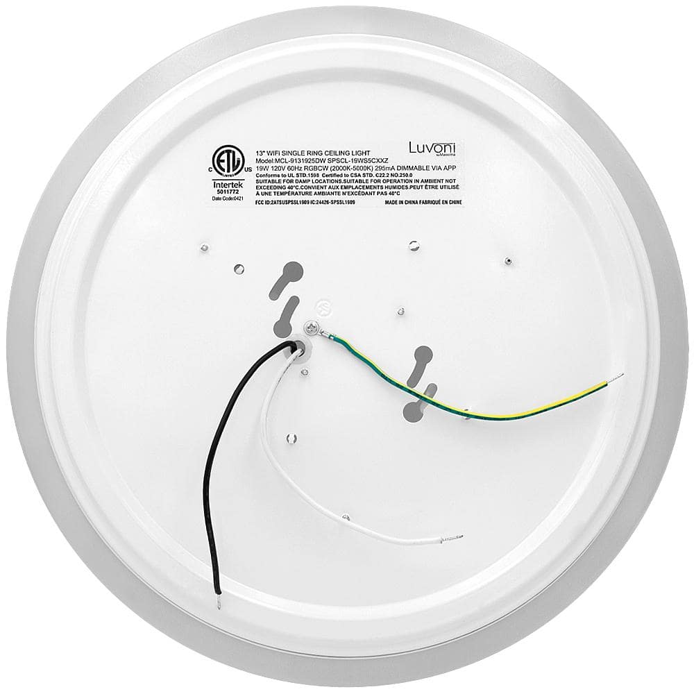 13" Brushed Nickel Aluminum LED Flush Mount Ceiling Light