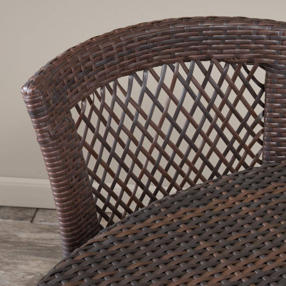 Ernesto Multi-Brown 5-Piece Iron and Plastic Round Outdoor Dining Set
