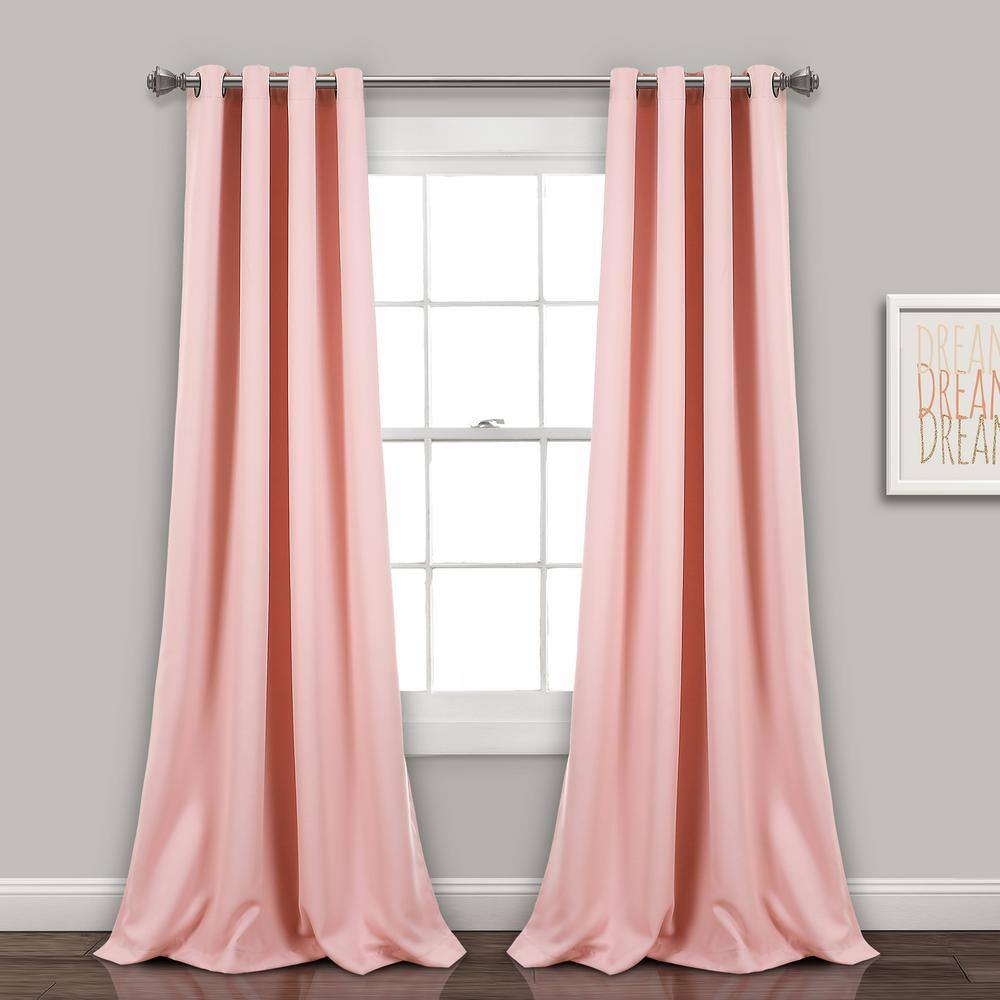 Dusty Pink Extended Blackout Grommet Drapes, 2-Piece Set