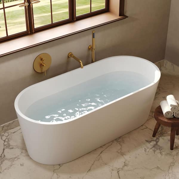 1-Handle 2-Spray Wall-Mounted Tub and Shower Faucet with Handheld Shower 2.5 GPM in Brushed Gold Valve Included