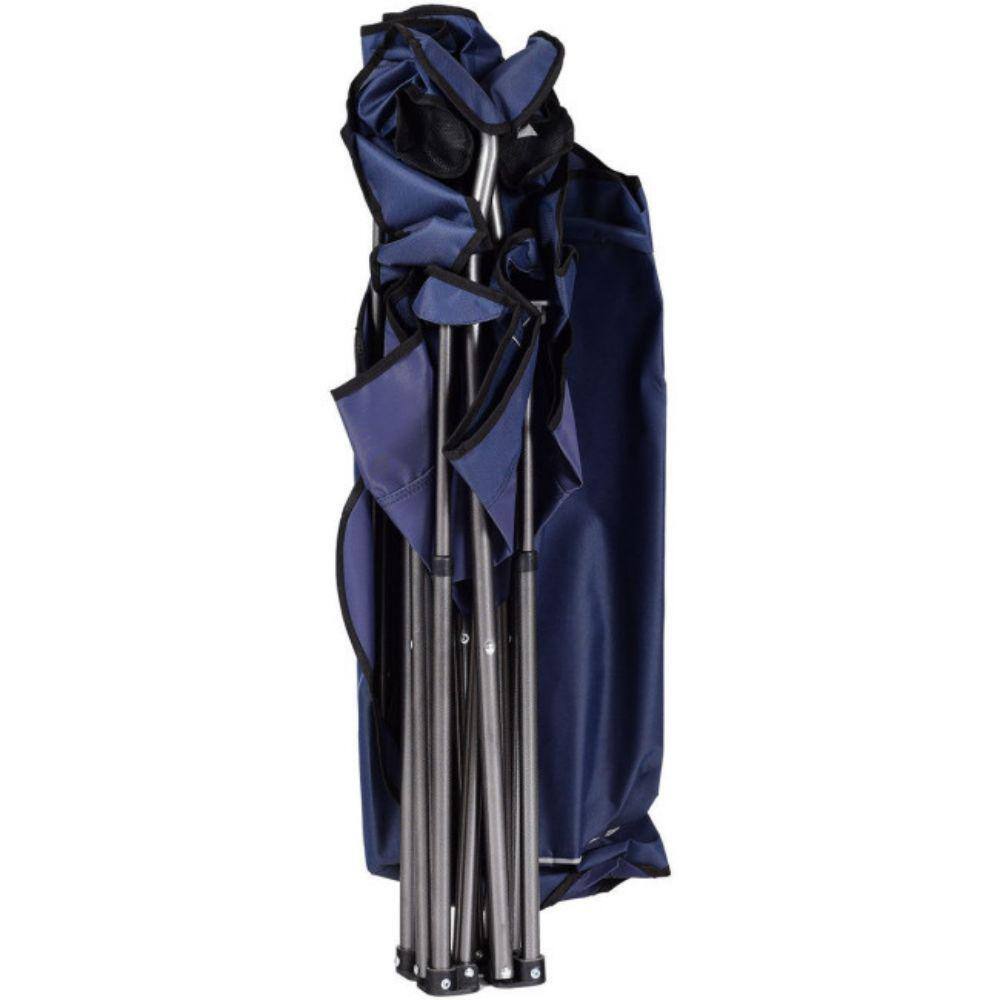 Blue Portable Folding Camping Chair with Canopy and Cup Holders