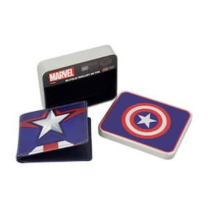 Captain America Logo Bifold Sport Wallet, Slim Wallet with Decorative Tin Unisex