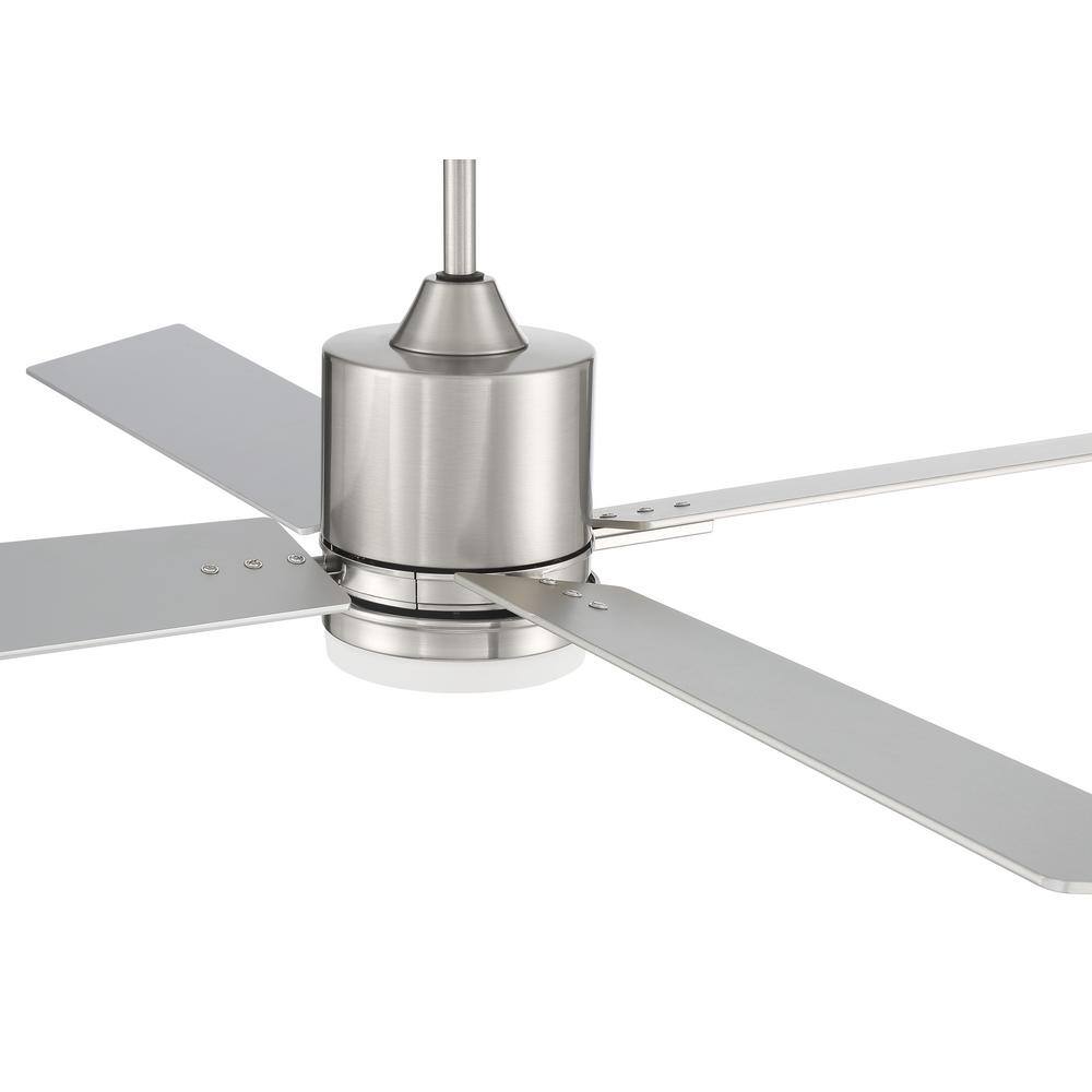 Transitional 52" White Low Profile Ceiling Fan with LED Light