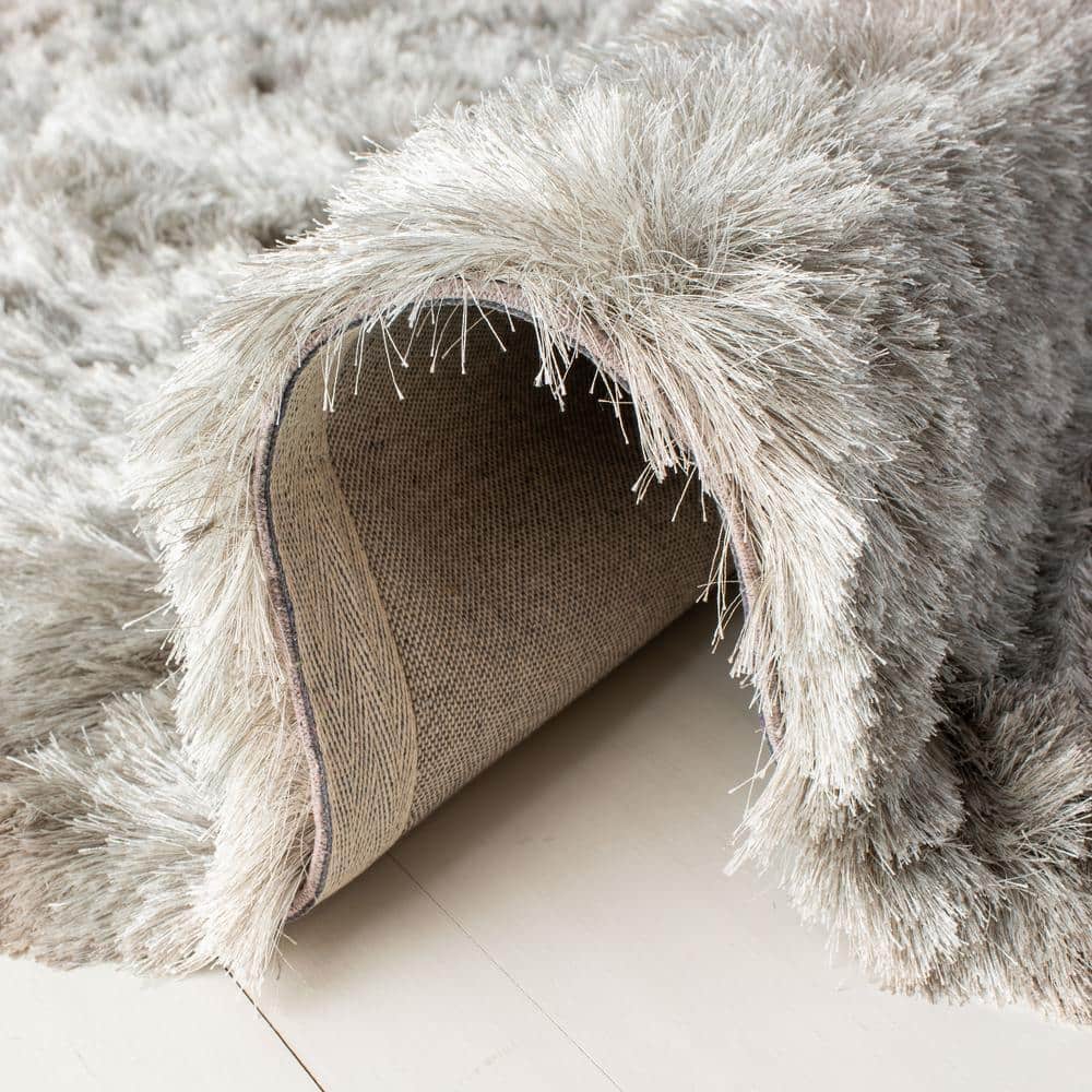 Gray Hand-Tufted Shag Synthetic 4' x 6' Area Rug