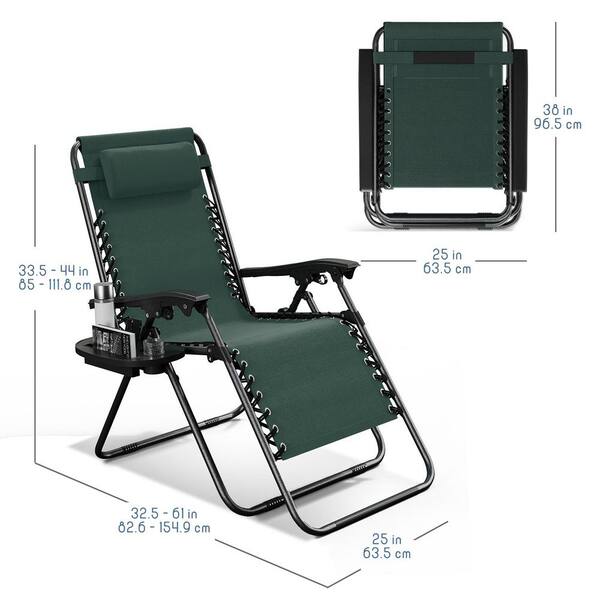 HEARTH & HARBOR Forest Green Zero Gravity Chairs, Metal Outdoor