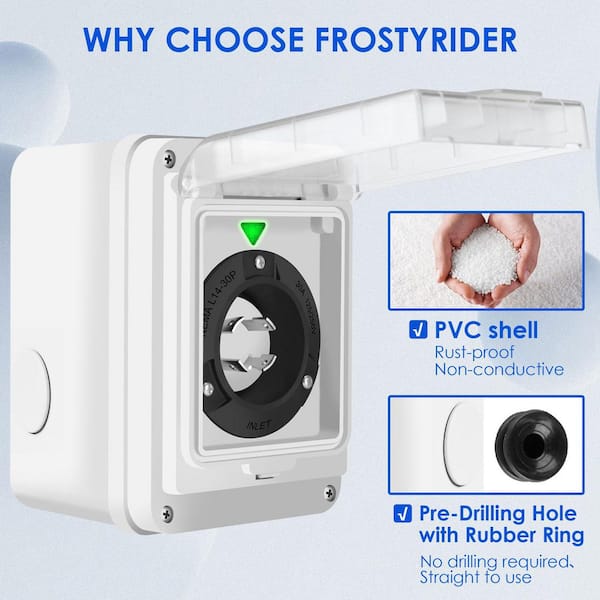 N/A 30A 125/250V NEMA L14-30P Generator Power Inlet Box, PVC Shell