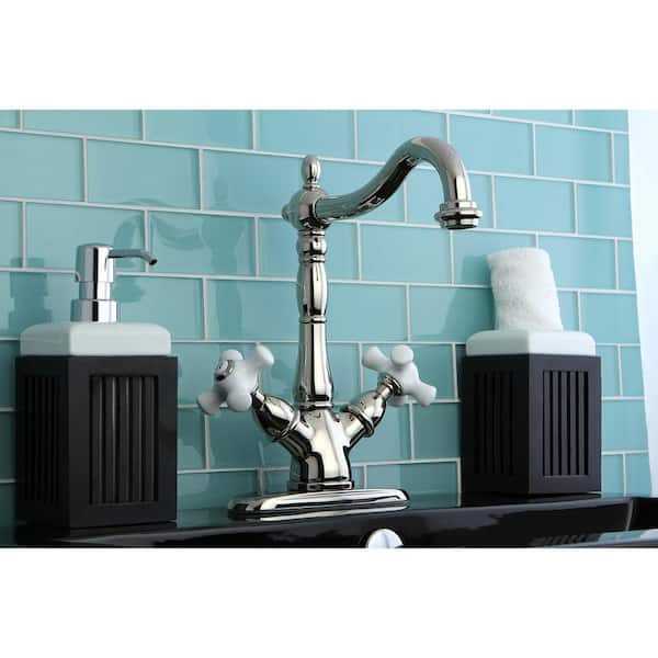 Heritage Single Hole 2-Handle Bathroom Faucet in Polished Nickel