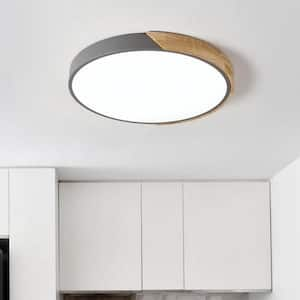 15.74 in. 1-Light Grey LED Flush Mount