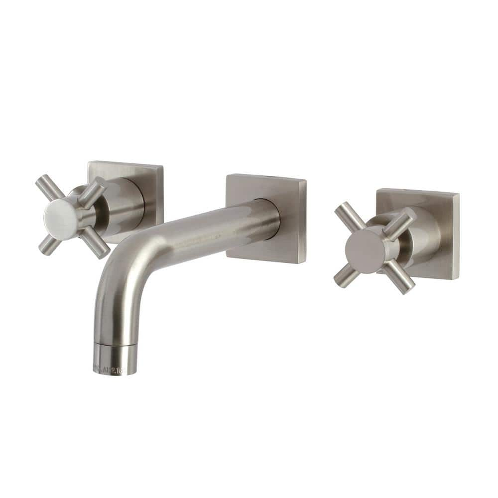 Kingston Brass Concord 2 Handle Wall Mount Bathroom Faucets In Brushed Nickel Hks6128dx The