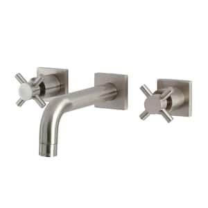 Concord 2-Handle Wall-Mount Bathroom Faucets in Brushed Nickel