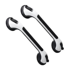 16.8 in. Shower Grab Bar in Black, Suction Grab Bars, Bathroom Safety Grip for Seniors and Elderly (2-Pack)