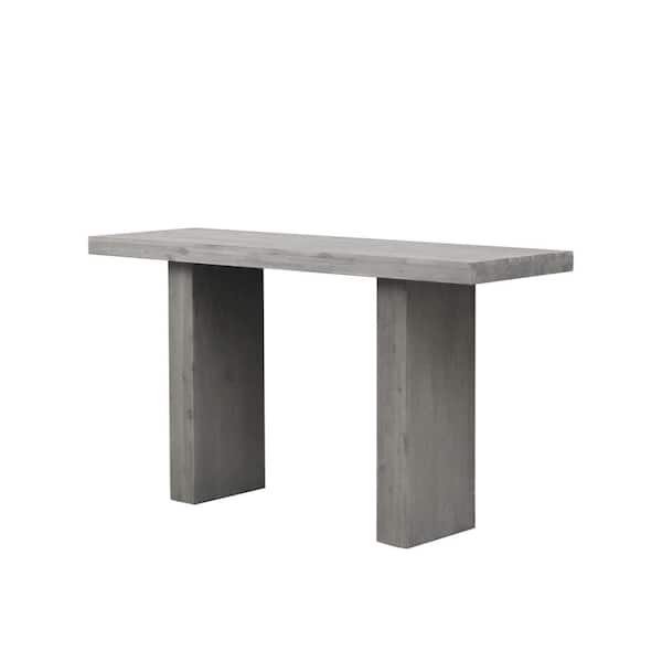DEVON & CLAIRE Fairfax 54 in. Light Grey Rectangle Wood Console Table
