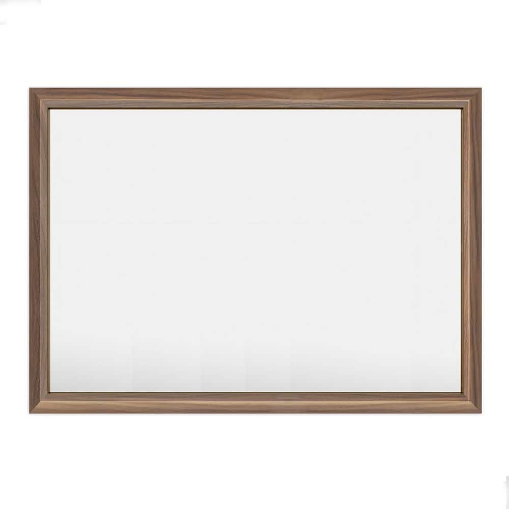 40 in. W x 30 in. H Rectangular Aluminum Alloy Framed and Tempered Glass Wall Bathroom Vanity Mirror in Dark Brown Wood price history on PriceWatchPro