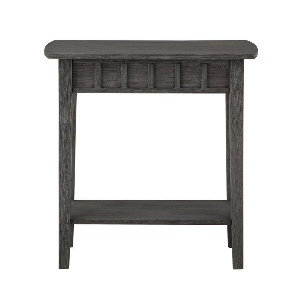 Classic Accents Wirebrush Dark Gray Square End Table with Shelf