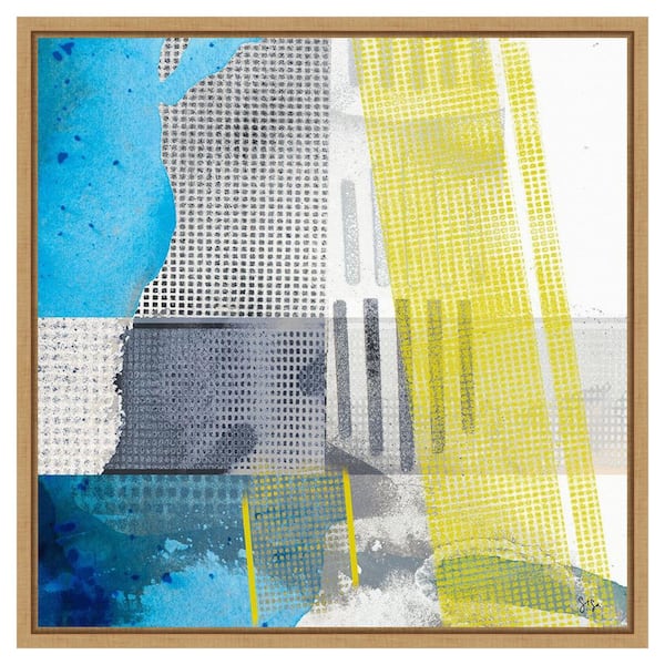 Amanti Art Origin Yellow I by Sisa Jasper 22 in. W x 22 in. H. Canvas Wall Art Print Framed in Brown
