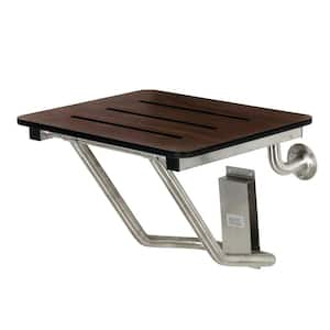 ADAscape 18 in. x 16 in. Wall Mount Fold Down Shower Seat in Dark Mahogany Wood Grain/Stainless Steel