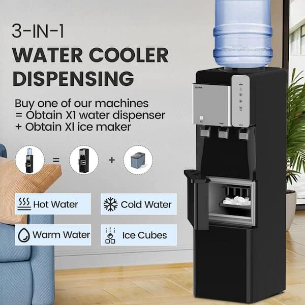 Elexnux Hot and Cold Top Loading Black Water Cooler