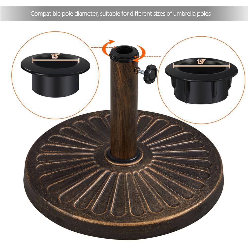 Bronze Heavy Duty Round Metal Patio Umbrella Base