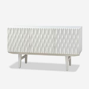 Janice Mid-century Modern White Wooden 54 in. Wide Sideboard with Adjustable Shelf and Adjustable Legs