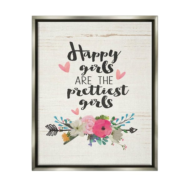 Happy Girls Prettiest by Jo Moulton Floater Frame Nature Wall Art Print 21 in. x 17 in.