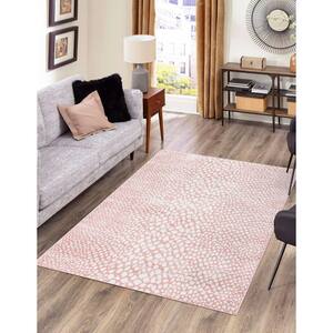 Kamala Washable Animal print Rose Pink 3 ft. 3 in. x 5 ft. 3 in. Area rug