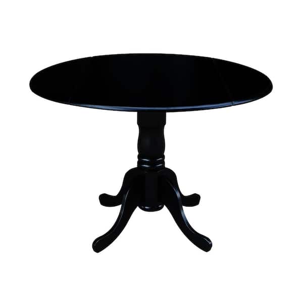 International Concepts Black Drop-Leaf Dining Table