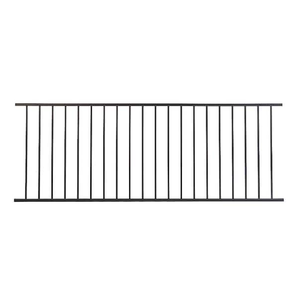 FORTRESS Fe26 34 in. H x 6 ft. W Black Steel Railing Level Panel