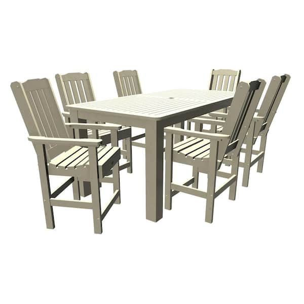 Unbranded Springville 7-Pieces Recycled Plastic Outdoor Counter Dining Set